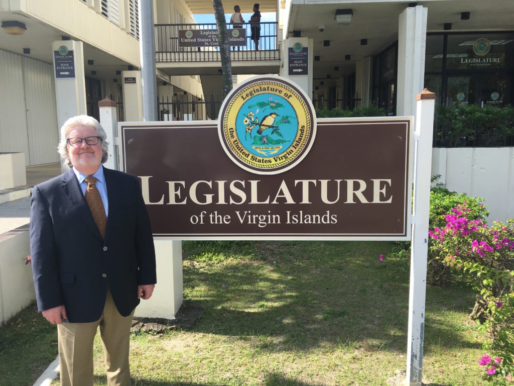 Jeremy Feakins at the Legislature of the Virgin Islands