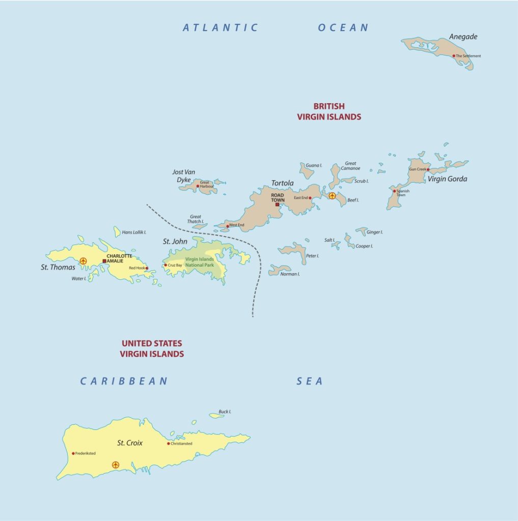 U S Virgin Island Map 56